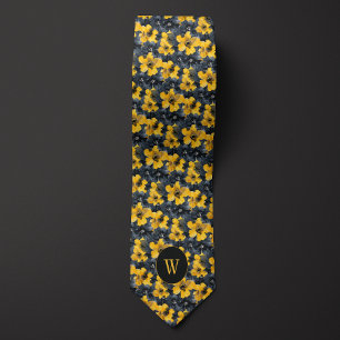 Monogramm Gelb und Schwarz Krawatte