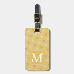 Monogramm-gelbe Kreismuster Gepäckanhänger