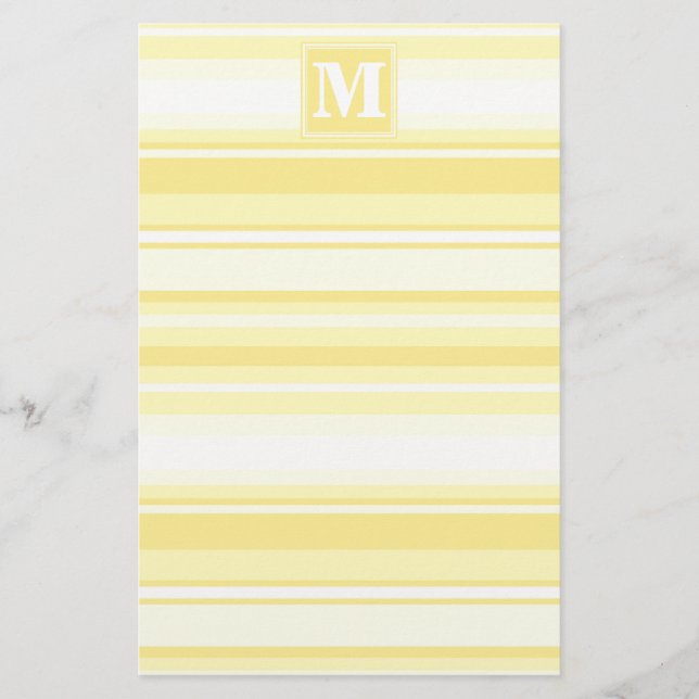 Monogramm gelbe Streifen Briefpapier (Vorderseite)