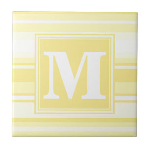 Monogramm gelbe Streifen Fliese