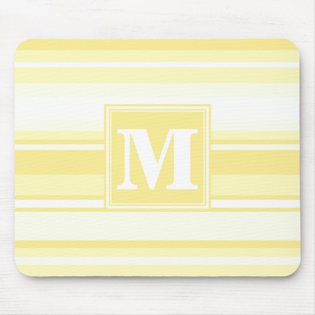 Monogramm gelbe Streifen Mousepad (Vorne)
