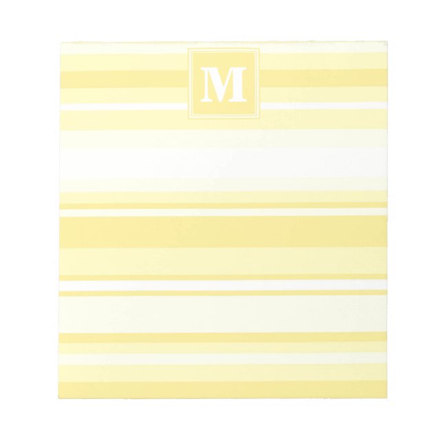 Monogramm gelbe Streifen Notizblock (Vorderseite)