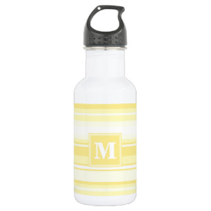 Monogramm gelbe Streifen Trinkflasche