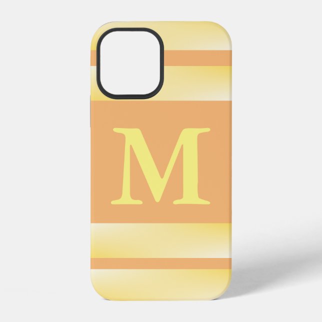 Monogramm Gelber Streifen iPhone Hülle (Rückseite)