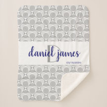 Monogramm, geometrisch grau/weiß/mariniert, süß