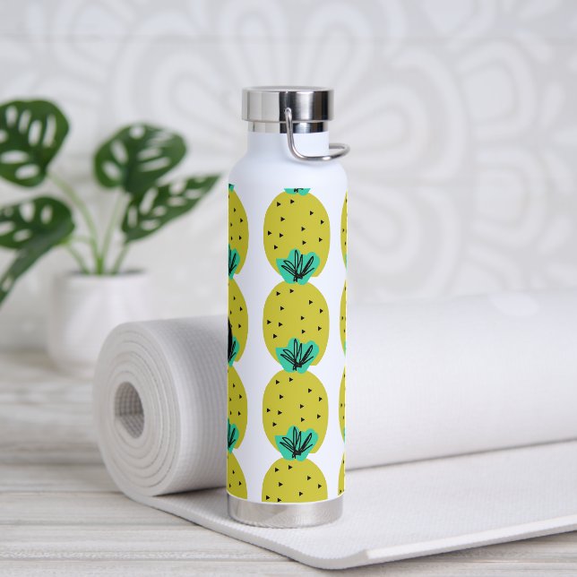 Monogramm geometrische Doodles für Ananas Trinkflasche (Yoga)