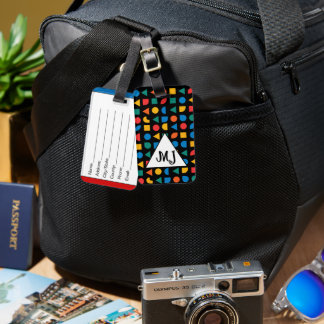 Monogramm Gepäckanhänger, farbig, Reisezubehör Gepäckanhänger