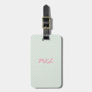 Monogramm-Gepäckträger   Pastellmuster Grün & Rosa Gepäckanhänger