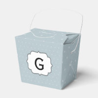 Monogramm Gerahmt auf Blassblau mit weißen Polka-P