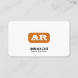 Monogramm gerundeter Hintergrund (orange) Visitenkarte