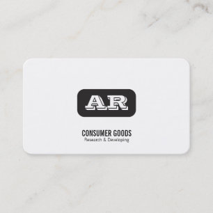 Monogramm gerundeter Hintergrund (schwarz) Visitenkarte