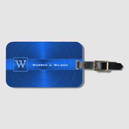 Monogramm-Geschäfts-Führungskraft-Art - blaues Gepäckanhänger