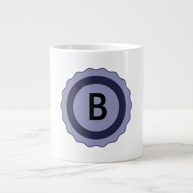 Monogramm-Geschenkgutscheine-Tasse Jumbo-Tasse (Vorderseite)