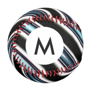 Monogramm geschwungene Linien, Nah auf einem Frakt Baseball