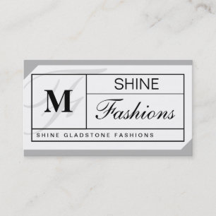 Monogramm-Gitter (grau) Visitenkarte