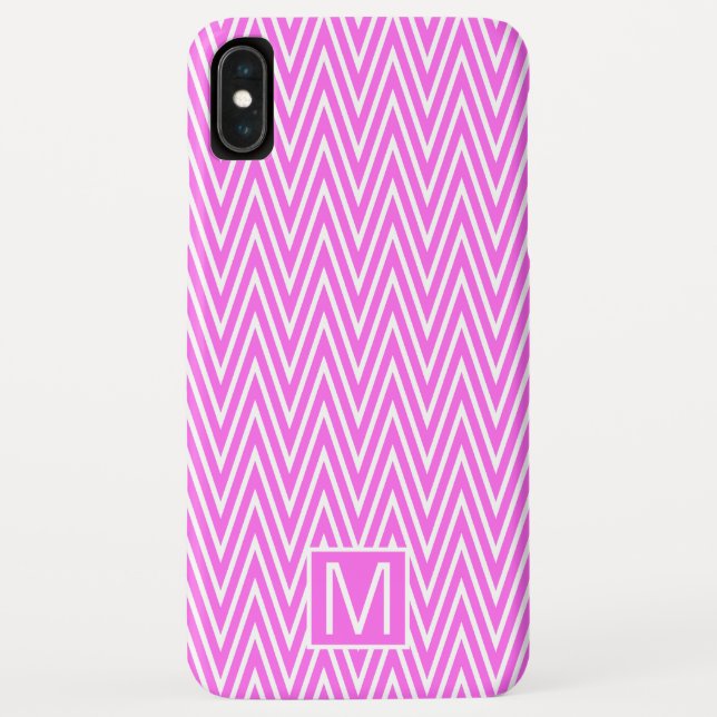 Monogramm GL Pink Stetig Zickzack Case-Mate iPhone Hülle (Rückseite)