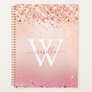 Monogramm Glanz Gold Elegantes Schriftname Planer