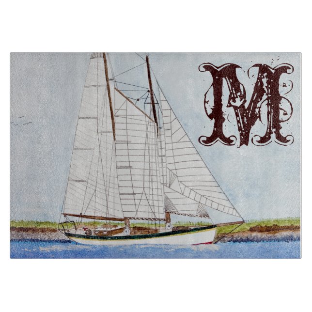 Monogramm-Glasfaserkabel für das Segel Schneidebrett (Vorderseite)