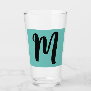 MONOGRAMM GLASS BLUE TUMBLER