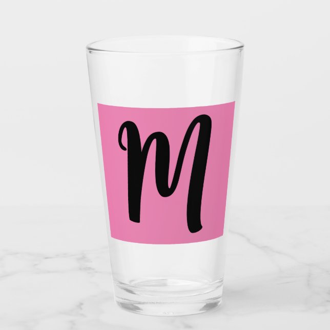 MONOGRAMM GLASS PINK TUMBLER (Vorderseite)