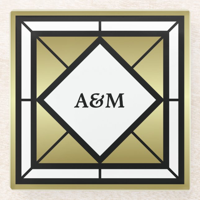 Monogramm Glasuntersetzer (Vorderseite)