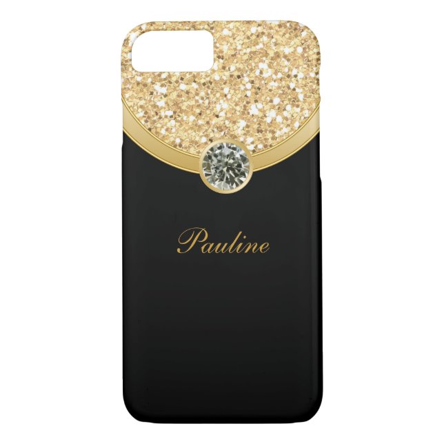 Monogramm-Glitzer-Art Case-Mate iPhone Hülle (Rückseite)