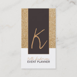 Monogramm-Glitzer-Geschäfts-Karten-Schablone Visitenkarte