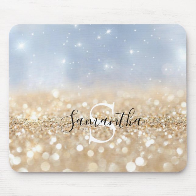 Monogramm-Glitzer Mousepad (Vorne)