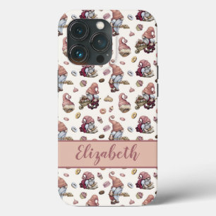 Monogramm-Gnome backen Cupcakes Donuts Pink Schrif Case-Mate iPhone Hülle