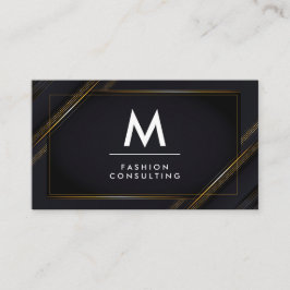 Monogramm | Gold Black Lux Hintergrund Visitenkarte