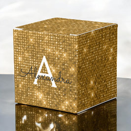 Monogramm Gold & Black Shimmer - Name hinzufügen Geschenkschachtel