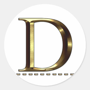 Monogramm Gold Buchstabe D Aufkleber
