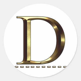 Monogramm Gold Buchstabe D Aufkleber