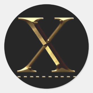 Monogramm Gold Buchstabe X Ihr Sticker