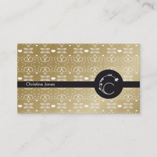 MONOGRAMM-GOLD DES DAMAST-BLUMENbuchstabe-C Visitenkarte