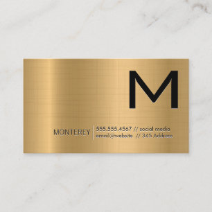 Monogramm Gold-Metallic-Hintergrund Visitenkarte