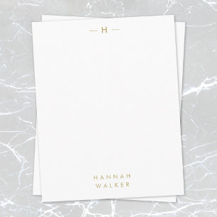 Monogramm Gold Moderner Minimalistischer Elegant Mitteilungskarte