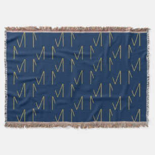 Monogramm gold navyblau kundenspezifischer Anfangs Decke
