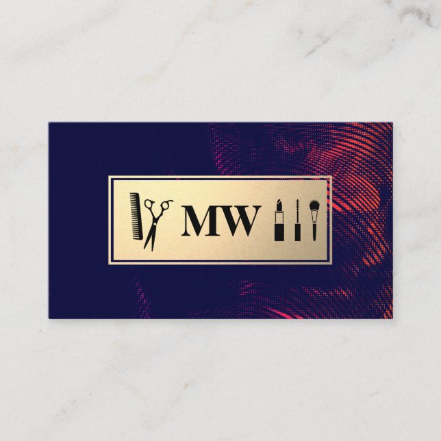 Monogramm Gold Stylish Mystique Terminkarte (Vorderseite)