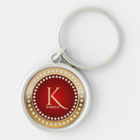 Monogramm Gold und Red White Diamonds