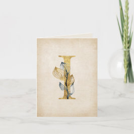 Monogramm Gold und Schwarz I mit Blätter
