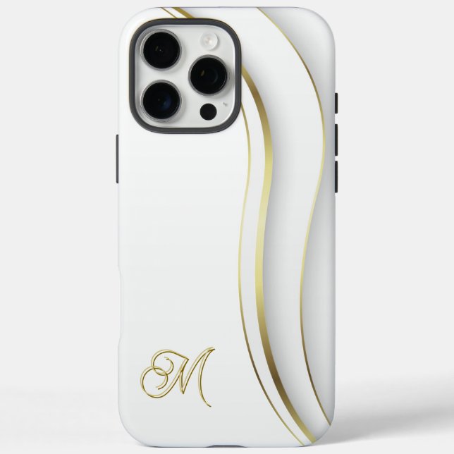 Monogramm Golden Swirl  Case-Mate iPhone Hülle (Rückseite)