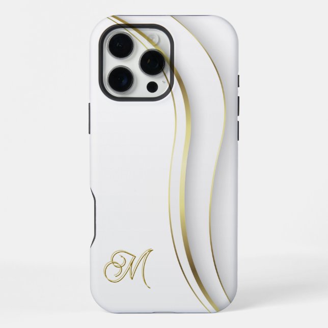 Monogramm Golden Swirl  iPhone Hülle (Rückseite)