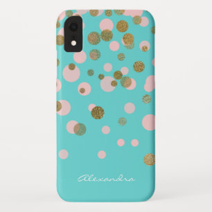 Monogramm-Goldfolie und Rosen-GoldConfetti Case-Mate iPhone Hülle