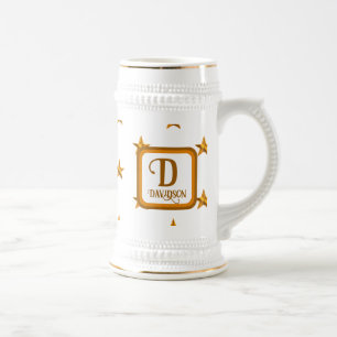 Monogramm Goldstern Familienname Initial Andenken Bierglas