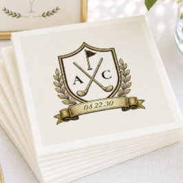Monogramm Golf Wappen Hochzeit Serviette