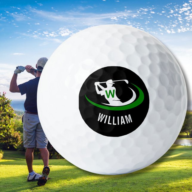 Monogramm Golfer Men, personalisierter Name Golfball (Von Creator hochgeladen)