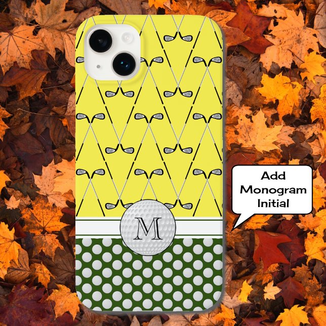 Monogramm-Golfmuster Case-Mate iPhone Hülle (Example for the iPhone 14, style 'Barely There')