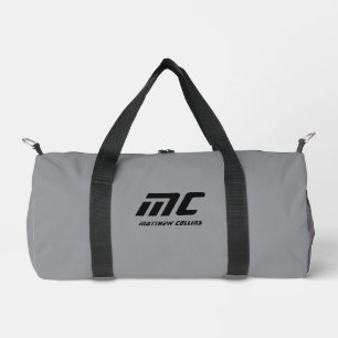 Monogramm Grau Minimalistischer Name Einfach für I Duffle Bag