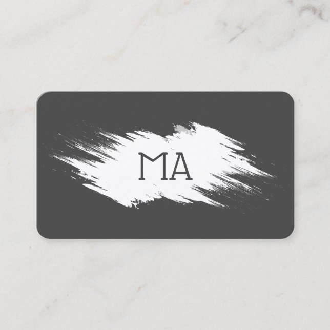 Monogramm | Grau Weiß Visitenkarte (Vorderseite)